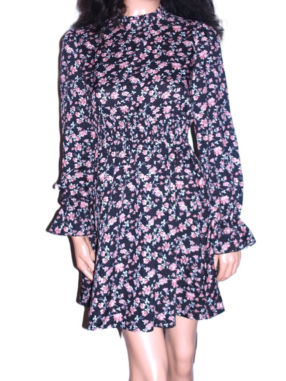 Cupshe Black Floral Boho Dress S NWT